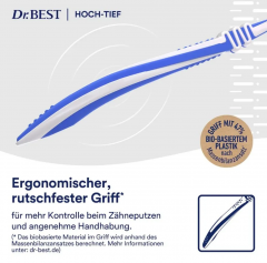Dr.BEST Classic Hoch-Tief weich Zahnburste 3stk, Мягкая зубная щетка, зубная щетка soft для чувствительных зубов и десен, межзубная очистка, Набор 3 шт 