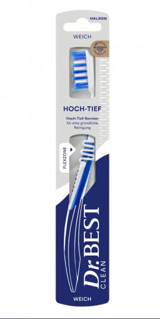 Dr.BEST Classic Hoch-Tief weich Zahnburste 3stk, Мягкая зубная щетка, зубная щетка soft для чувствительных зубов и десен, межзубная очистка, Набор 3 шт
