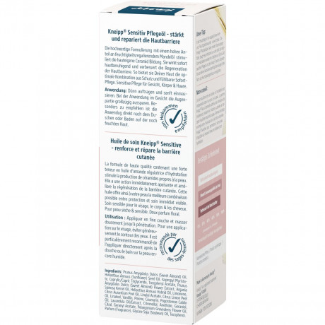 Kneipp Sensitiv Pflegeoel Mandelblueten Hautzart, 100 ml, Kneipp миндальное масло для лица, тела и волос для сухой и чувствительной кожи, 100 мл