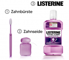 LISTERINE Total Care Tooth Protection 6 x 500 ml Ополаскиватель для полости рта для взрослых (Италия),  раствор, комплексная защита зубов и десен 6 в 1, антибактериальный, свежий мятный аромат Набор 6 шт х 500 мл (3000 мл)