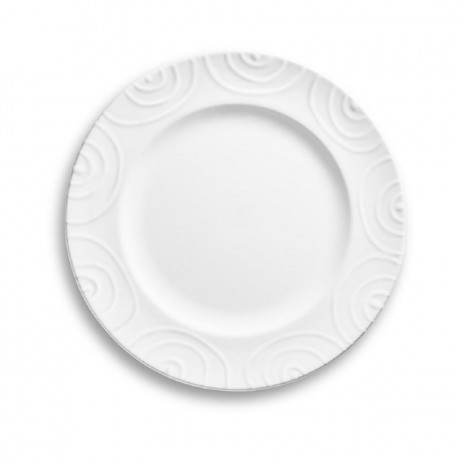 Gmundner Keramik Gmundner Keramik Weissgeflammt Dessertteller / Fruhstucksteller Gourmet d: 22 cm / h: 2,2 cm Керамическая десертная тарелка Gmundner с белым пламенем / тарелка для завтрака для гурманов d: 22 см / высота: 2,2 см