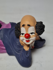 Статуэтка винтажная фарфоровая &quot;Клоун&quot; в фиолетово-черных тонах, ручная работа, Италия, 1960-70гг.