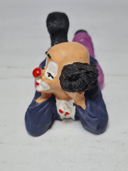 Статуэтка винтажная фарфоровая &quot;Клоун&quot; в фиолетово-черных тонах, ручная работа, Италия, 1960-70гг.