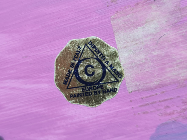 Статуэтка винтажная фарфоровая "Клоун" в фиолетово-черных тонах, ручная работа, Италия, 1960-70гг.