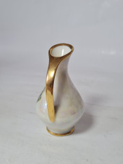 Ваза-кувшин винтажная Plankenhammer Zak Bavaria, фарфоровая с 24K позолотой &quot;Боденское озеро&quot;, 10,5 x 5,5 см, Германия, 1960-70гг.