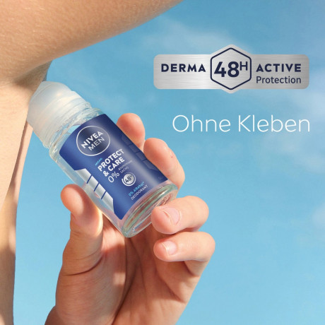 NIVEA MEN Protect & Care Deodorant Roll-On, 50 ml, Нивеа Мужской дезодорант ролик, пантенол, 0% алюминия, 0% спирта, аромат NIVEA MEN Creme, 48ч защита, 50 мл