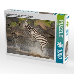 CALVENDO Puzzle CALVENDO Puzzle Das Zebra rettet sich nach einer Krokodilattacke Пазл CALVENDO Puzzle Зебра спасается после нападения крокодила