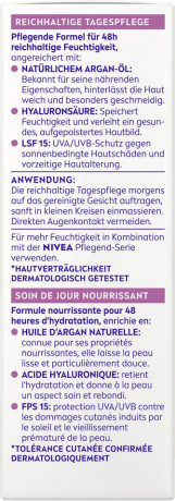 NIVEA Tagespflege Reichhaltig naturliches Argan-Ol + Hyaluronsaure, 50 ml, Нивеа дневной крем SPF 15 гиалуроновая кислота, масло ши, аргановое масло 50 мл