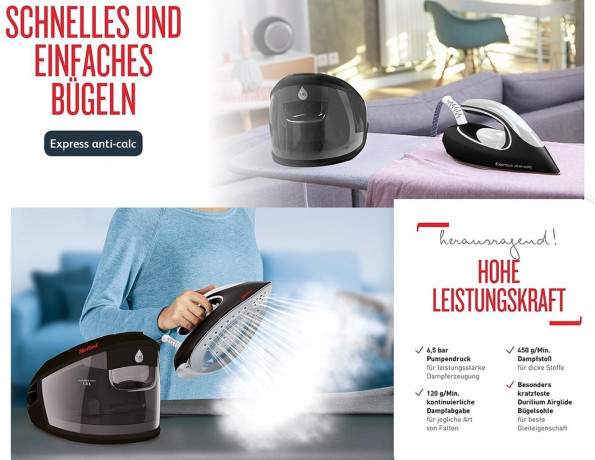Tefal Tefal Dampfbugelstation EXPRESS Dampfbugelstation,Bugelstation,Dampfbugeleisen,Bugeleisen, 1800,00 ml Wassertank, 1,8L Tank abnehmbar,Bugeleisen Dampf,Bugelstationen mit Dampfstation  Паровая гладильная станция Tefal EXPRESS, гладильная станция, пар