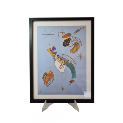 Картина винтажная репродукция &quot;Три звезды&quot; Василий Кандинский, холст, масло, 32,5 x 42 см, Франция, 1994г.