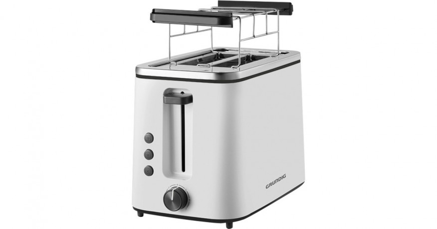 Grundig Grundig Toaster TA 5860 weiss/schwarz, 800 Watt, fur 2 Scheiben Toast  weiss/schwarz Тостер Grundig TA 5860 белый/черный, 800 Вт, на 2 ломтика тостов