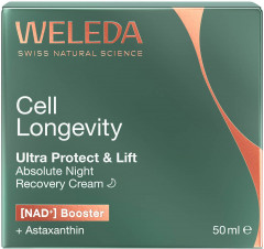 WELEDA Cell Longevity Ultra Protect & Lift Absolute Night Cream, 50 ml, Ночной крем для лица Ultra Protect & Lift с астаксантином и NAD+ Booster, 50 мл