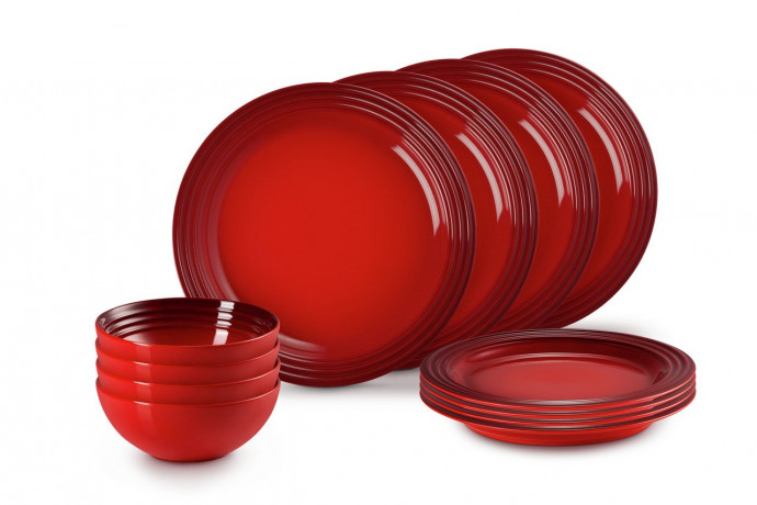 Le Creuset LE CREUSET Geschirrset 12-tlg. kirschrot  rot Набор посуды LE CREUSET, 12 предметов. вишнево-красный