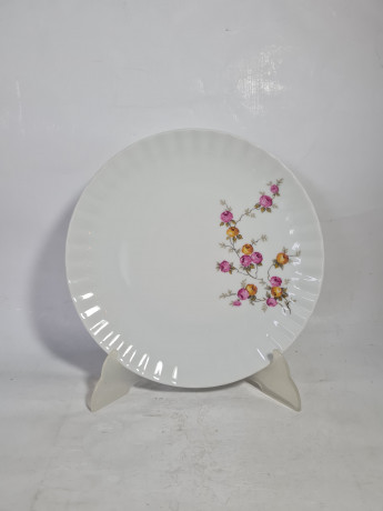 Тарелка винтажная Wundsiedel Bavaria с розочками, 24 см, Германия, 1970-80гг.