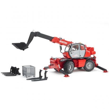 Bruder BRUDER 2129 Manitou Teleskopstabler MRT 2150 m. Zubehor Телескопический погрузчик BRUDER 2129 Manitou MRT 2150 с аксессуарами