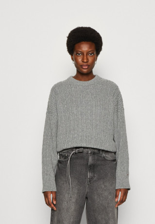 Tommy Hilfiger CABLE ALL OVER SWEATER Jumper heather grey СВИТЕР ПО ВСЕМУ КАБЕЛЮ джемперы серый вереск
