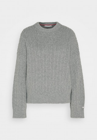 Tommy Hilfiger CABLE ALL OVER SWEATER Jumper heather grey СВИТЕР ПО ВСЕМУ КАБЕЛЮ джемперы серый вереск