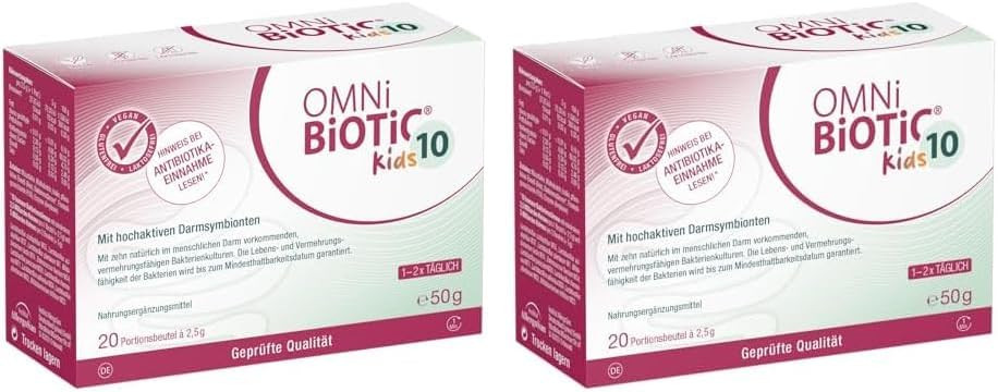 OMNI BIOTIC 10 Kids 20st x 2 packs, Комплекс бактерий для детей Омни Биотик 10 штаммов бактерий для микрофлоры кишечника, Германия, 20шт х 2 упаковки
