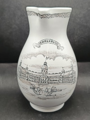 Кувшин винтажный Karlsruhe, ч/б декор, керамика, 21 см, Германия, 1970-80гг.