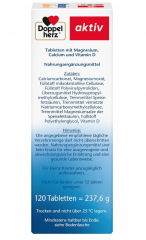 Doppelherz Magnesium + Calcium + D3 Tabletten 120st, Тройная формула: Магний Кальций D3, 120шт