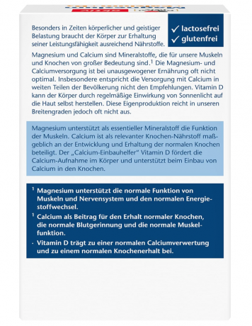 Doppelherz Magnesium + Calcium + D3 Tabletten 120st, Тройная формула: Магний Кальций D3, 120шт