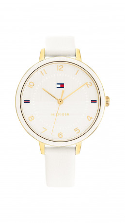 Tommy Hilfiger GP CASE (WHITE ENAMEL BEZEL)/ WHITE DIAL WITH GP ACCENTS/ WHITE Watch white КОРПУС GP (БЕЗЕЛЬ С БЕЛОЙ ЭМАЛЬЮ)/ БЕЛЫЙ ЦИФЕРБЛАТ С АКЦЕНТАМИ GP/ БЕЛЫЙ Часы белый