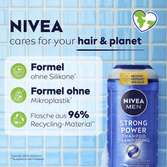 NIVEA MEN Strong Power Shampoo, 250 ml, Нивеа Мужской шампунь укрепляющий, морские минералы, сила и объём, 250 мл