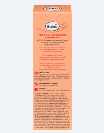 Balea Gesichtscreme be you moisturizer, LSF 30, 50 ml, Balea Крем для лица BE YOU SPF 30 (Германия) с гиалуроновой кислотой и пантенолом, увлажняющий дневной крем с защитой от UVA/UVB, 50 мл,