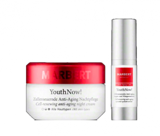 Marbert (Марберт) Anti-Aging Care Nachtpflege Ночной Крем для лица YouthNow!, Geschenkset Подарочный набор: Zellerneuernde Anti-Aging Nachtpflege Ночной Крем для лица 50 мл + Zellerneuerndes Anti-Aging Augen- und Wimpernserum 15 мл / 1 шт.