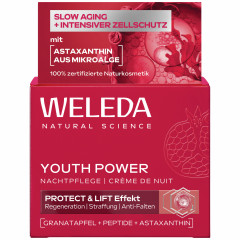 WELEDA Youth Power Nachtpflege Granatapfel, 40 ml, Ночной крем против морщин Youth Power с гранатом, пептидами и астаксантином, 40 мл
