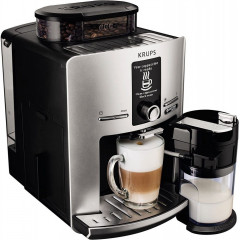 Krups Krups Kaffeevollautomat EA 82 FE Latt'Espress Quattro Force Kaffee-Vollautomat silber/schwarz  Полностью автоматическая кофемашина Krups EA 82 FE Latt'Espress Quattro Force полностью автоматическая кофемашина серебристый/черый