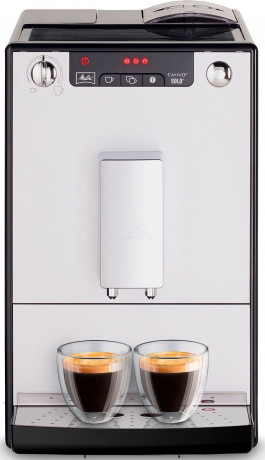 Melitta Melitta Kaffeevollautomat Solo E950-103, silber/schwarz, Perfekt fur Cafe creme  Espresso, nur 20cm breit  Полность автоматическая кофемашина Melitta Solo E950-103, серебристый/черный, идеально подходит для приготовления крем-эспрессо в кафе, шири