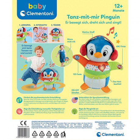 Clementoni Baby Clementoni Interaktiver Tanz-mit-mir Pinguin Малыш Клементони Интерактивный пингвиненок