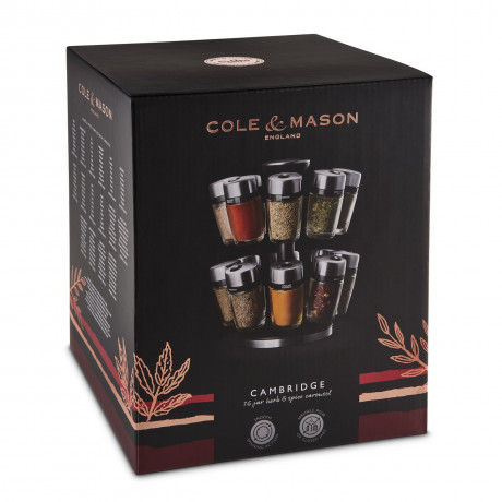 Cole & Mason Coleamp;Mason 16er Gewucrzkarussell silber Карусель для специй Coleamp;Mason 16