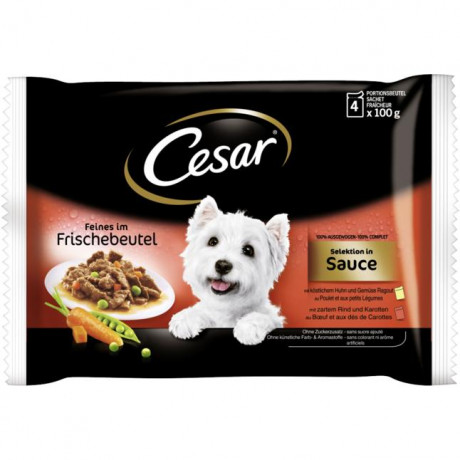 Cesar feines im Frischebeutel Selektion in Sauce Multipack 400 г