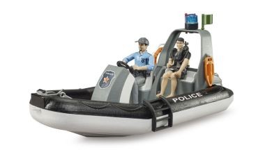 Bruder bworld Polizei Schlauchboot mit Licht und zwei Figuren Полицейская лодка bworld со светом и двумя фигурками