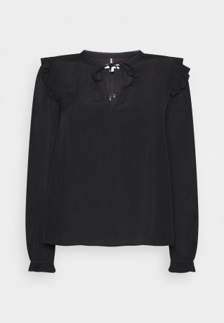Tommy Hilfiger MOSS SOLID BLOUSE Blouse black MOSS SOLID BLOUSE Блузка черный