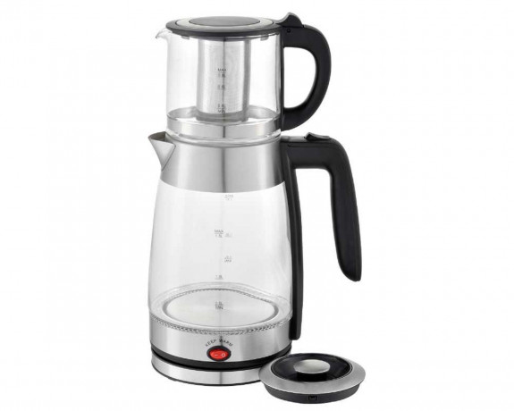 Elektronik SCHAFER Elektronik SCHAFER Wasser-/Teekocher Glas-Teekocher 1,8/0,8 Liter 2200W Wasserkocher Teemaschine Silber Электроника SCHAFER чайник для воды/чая стеклянный чайник 1,8/0,8 литра, 2200 Вт, чайник, машина для приготовления чая