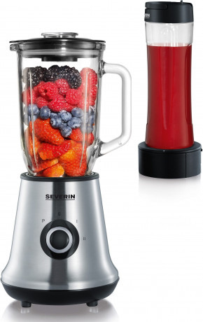 Severin Severin Standmixer Mix Go SM 3737, 500 W, 1 Liter, inkl. Smoothie-Maker und abnehmbaren Mixbehalter Настольный миксер Severin Mix Go SM 3737, 500 Вт, 1 литр, в комплект входит смузи-генератор и съемный контейнер для смешивания.