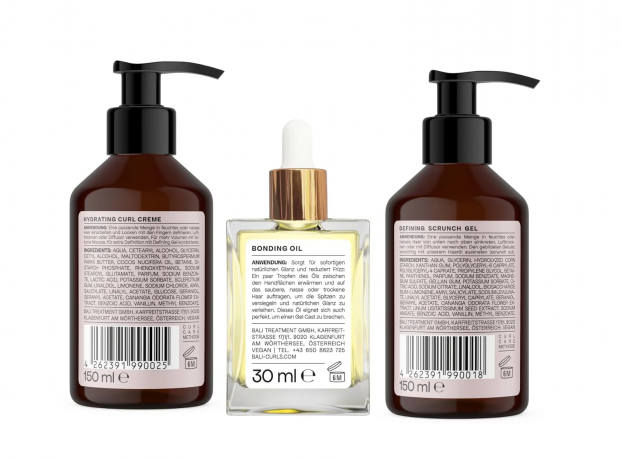 Bali Curls Styling Heroes Bundle, Набор для кудрявых волос, 4 средства для укладки и ухода, крем, пенка, гель и масло, 330 мл