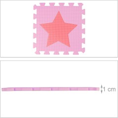 relaxdays 36 x Puzzlematte Sterne rosa-pink 36 x коврик-пазл звезды розово-розовый