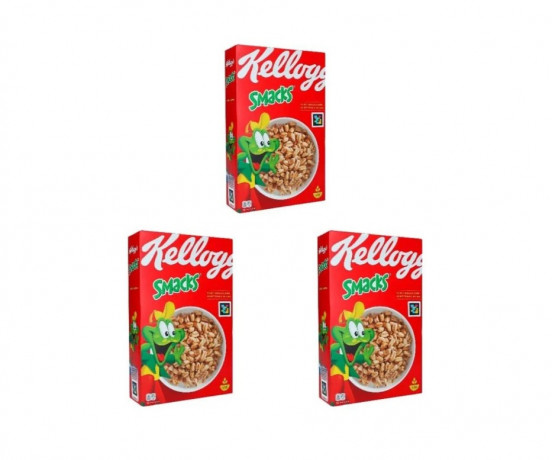 Набор 3 шт х 400 г Kelloggs Smacks Германия, Сухие завтраки, пшеничные хлопья с медом, хрустящие, для завтрака