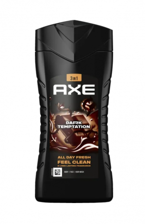 AXE 3-in-1 Duschgel & Shampoo Dark Temptation für Körper, Gesicht und Haar 250ml, Питательный Гель для душа и шампунь 3-в-1 Dark Temptation для тела, лица и волос с cочетанием Темного Шоколада и Перца и Пряным Ароматом, 250 мл