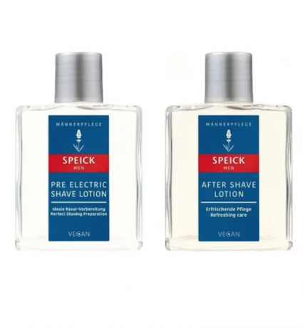 SPEICK SET Pre Electric Shave Lotion + After Shave Lotion, Лосьон до и после бритья для мужчин (Германия), Pre Electric Shave Lotion + After Shave Lotion, свежий травяной аромат, уход без раздражения