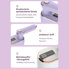 Hikeren Hikeren Dampfbugeleisen um 180° klappbarer Griff Bugeleisen zum Aufhangen, 1000 W Lila Паровой утюг Hikeren, подвесной утюг со складной ручкой 180°, 1000 Вт