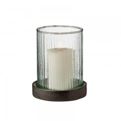 Bitz Bitz Kusintha - Glas green / black Windlicht mit LED-Kerze h: 17 cm Bitz Kusintha - Стеклянный зеленый/черный фонарь со светодиодной свечой, высота: 17 см