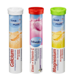 Mivolis Brausetabletten Calcium+Eisen/VitaminC+ Magnesium  SET 3x20 St, Миволис НАБОР Шипучие таблетки Кальций+Железо/Витамин C+ Магний, 3х20 шт