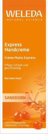 Weleda SANDDORN Express Handcreme, 50 ml, Быстро впитывающийся крем для сухой кожи рук с облепиховым и кунжутным маслами, 50 мл