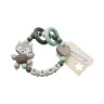 kleinerStorch Greifling mit Name – Madchen  Jungen Beissring personalisiert – Holz Rassel Fuchs  Herz grau mint Игрушка-клатч с именем