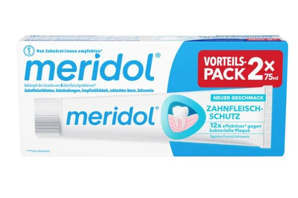 meridol Zahnpasta Doppelpack (2 x 75 ml), Меридол зубная паста против воспаления дёсен 2х75мл